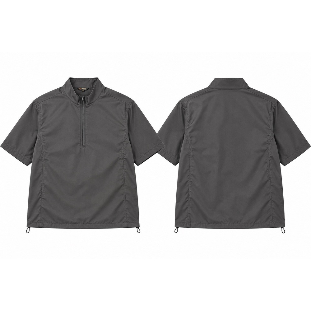 Monterey Club Golf Jacket Mens L Black Windshirt 1/4 Zip Lined Logo Relaxed Fit